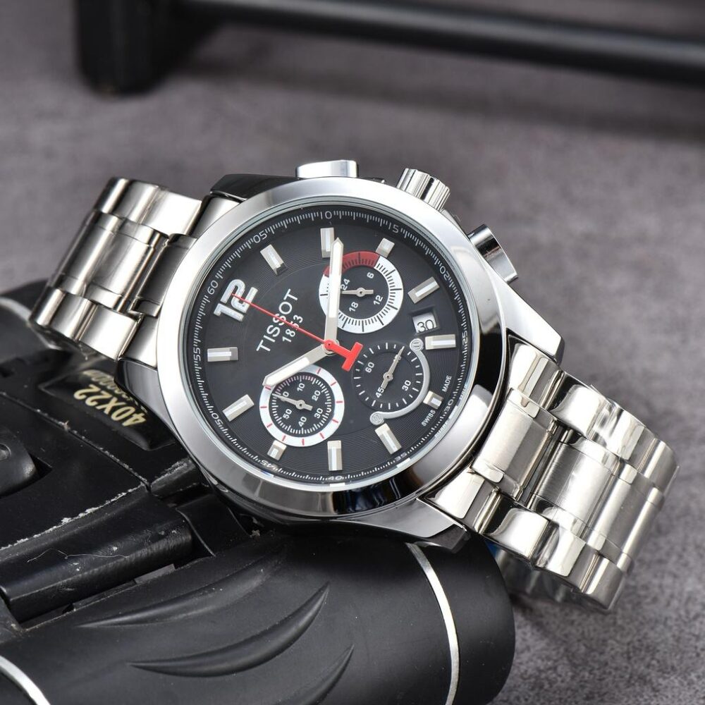 Tissot Le Locle Regulateur Chronograph Watch - Luxury Men’s Mechanical Watch with Black Dial and Stainless Steel Bracelet